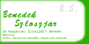 benedek szloszjar business card